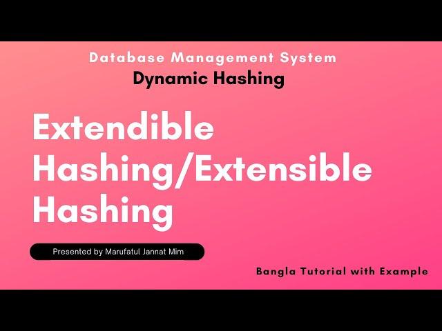 Extendible Hashing/Extensible Hashing | Dynamic Hashing | DBMS