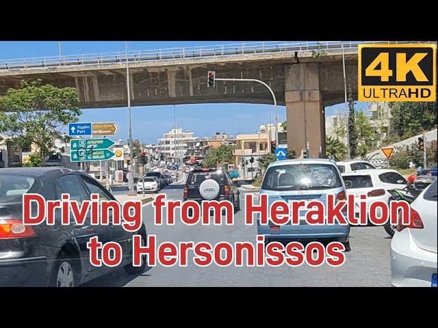 Driving from Heraklion to Hersonissos Iraklion Chersonissos 4k