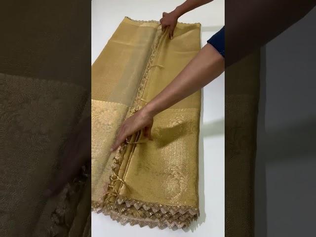 New Wedding Wear Gold Color Banarasi Kota Tissue Silk Zari Weaving Saree With Blouse