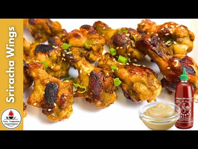 Golden and Fiery : Pan-Fried Sriracha Wings || Sizzling Sriracha Wings #chickenwings