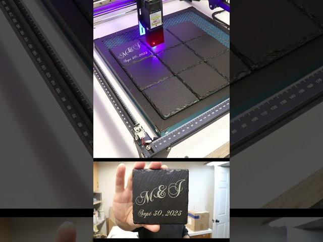Engraving Slate coasters DIY #shorts