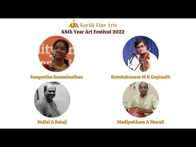 Kartik Fine Arts' 48th Year Art Festival - Sangeetha Swaminathan | Bharatiya Vidya Bhavan |