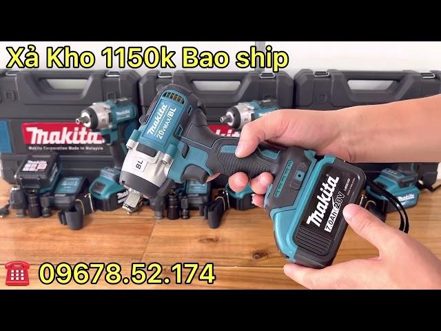 Xả Kho Máy Khoan Pin Siết Bulong Makita Hàng Loại 1 Không Chổi Công Suất Lớn, Mở Ốc, Bắt Vít Khoan