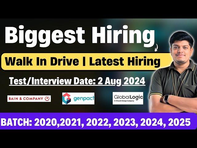 Biggest Hiring | Walk in Drive & Off Campus | 2020, 2021, 2022, 2023, 2024, 2025 BATCH | Apply Now