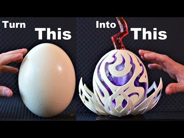 I Carve another Ostrich buttfruit filled with Resin (and it glows) duh