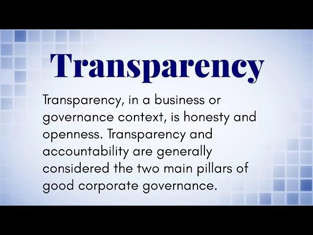 What Is The Definition of Transparency?