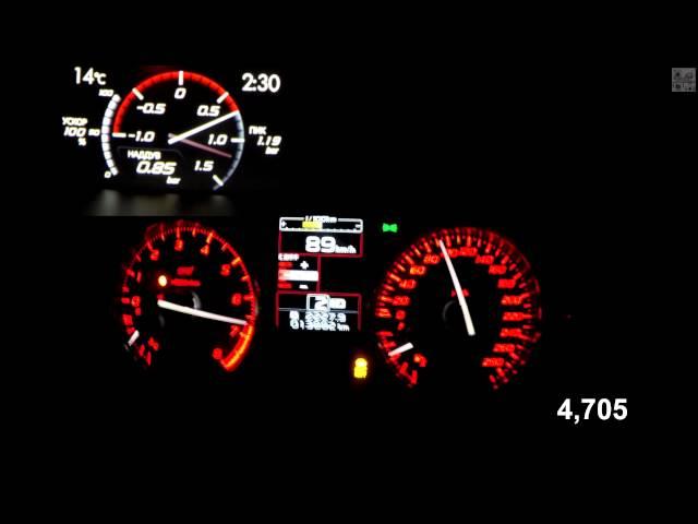 Subaru WRX STI Boost View Acceleration 0-100 km/h (Measured by Racelogic)