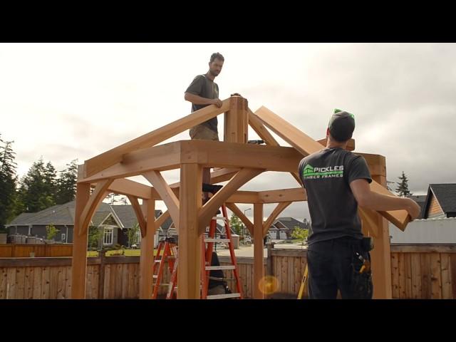 Handcrafted timber frame hexagon gazebo (with PLANS!)