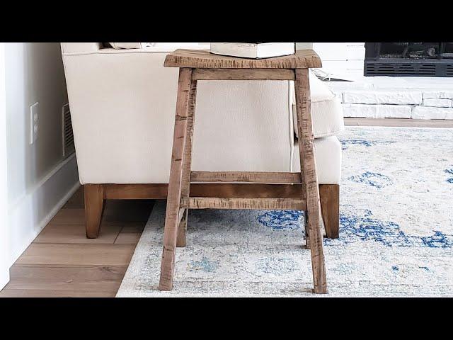 Craigslist Find DIY Rustic Elm wood bar Stool  #blessedlittlenest #diy #woodwork #sanding #woodstain