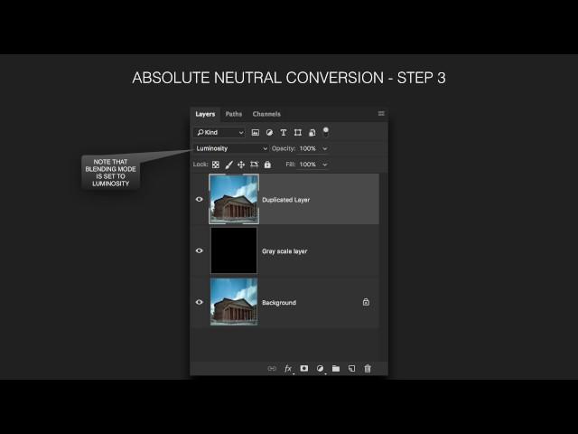 One Minute Tutorials 1 - How to create a completely neutral B&W conversion