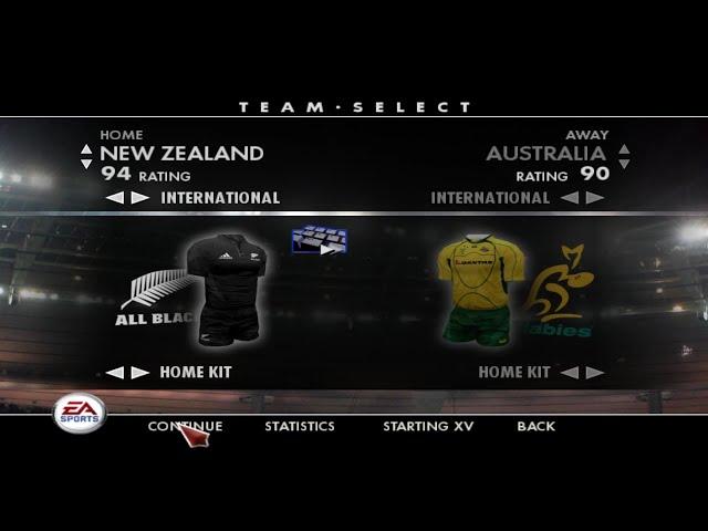 EA Sports Rugby 08 New Zealand All Blacks vs Australia Wallabies