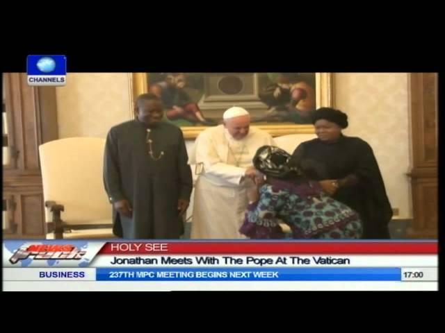 President Jonathan Meets With Pope Francis I At The Vatican