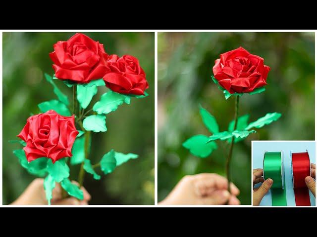 DIY how to make roses from ribbons | diy roses from ribbon