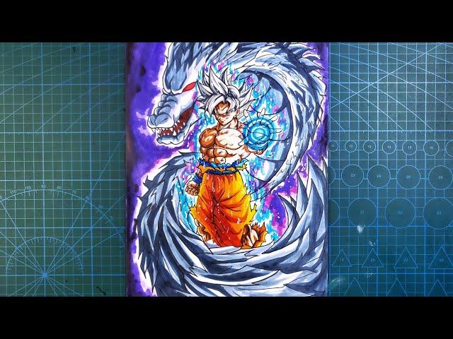 How to Draw Goku Mastered ultra instinct With Shenron- [ Dragonball ]