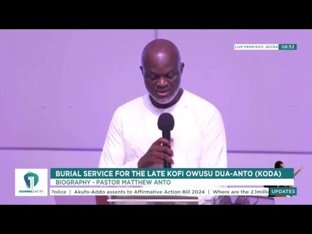 Celebrating Koda: Pastor Matthew Anto reads the biography of the late Kofi Owusu Dua-Anto (KODA)