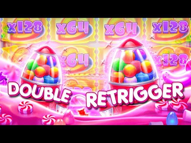 DOUBLE RETRIGGER ON SUGAR RUSH 1000... INSANE! (30 SPINS)