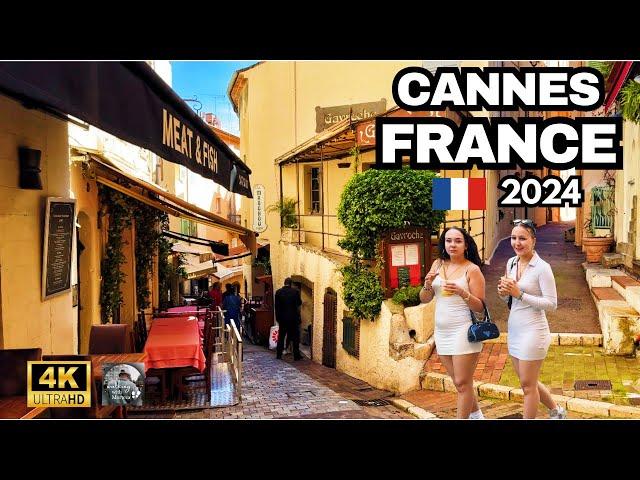 Cannes France: Walking Tour 4k in the Heart of the French Riviera