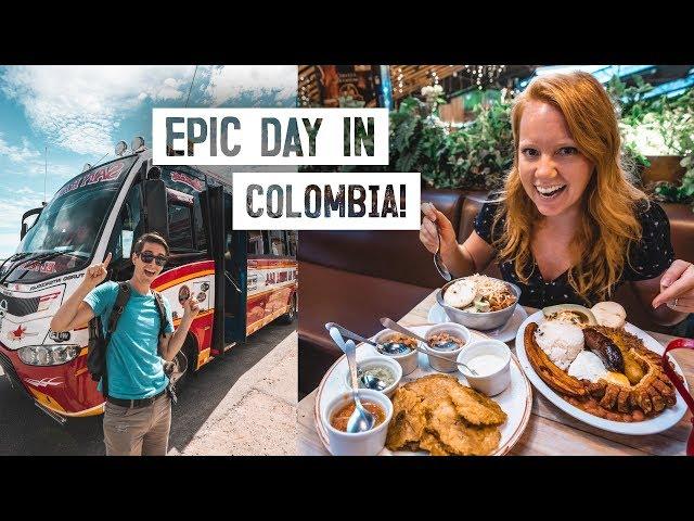 Trying Colombia's MOST FAMOUS DISH! + Bus Ride to Guatapé 