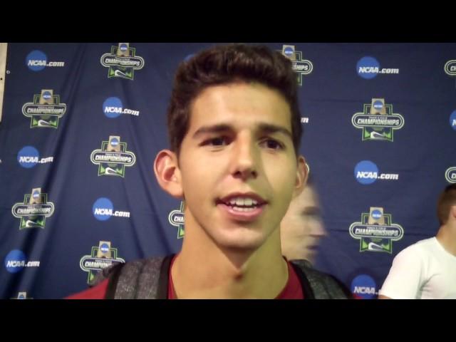 Stanford's Grant Fisher after winning his first NCAA title