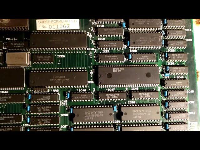 Looking at Vintage /  SUPER FORMURA PCB ARCADE Game VS-68K (H1) - MC68000P10 / YM2608B