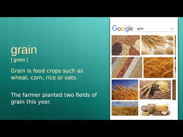 Grain : C2 level english vocabulary lesson, www.LipLix.com