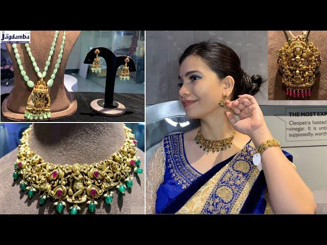 Sri Jagdamba Pearls Designer Light Weight pendent  sets starts @2 lakhs with weight & price