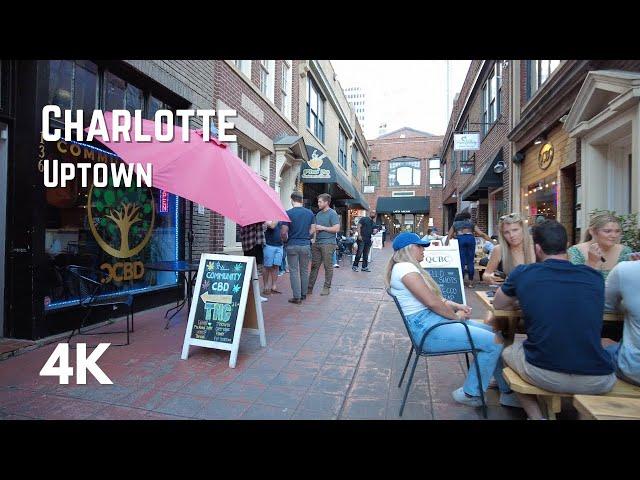 Uptown Charlotte | Friday Evening Walking Tour | 4K