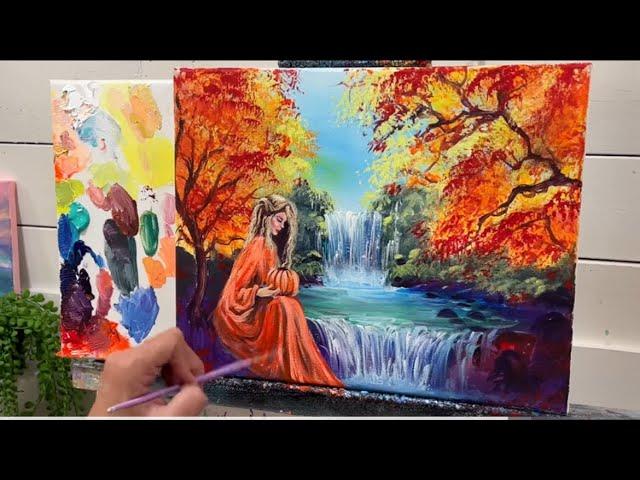 How To Paint LADY OF AUTUMN  Acrylic