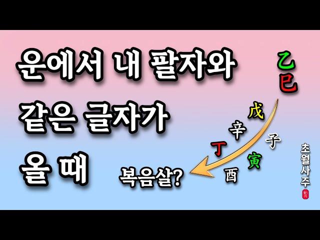 [사주운세] 운에서 내 팔자와 같은 글자가 올 때!