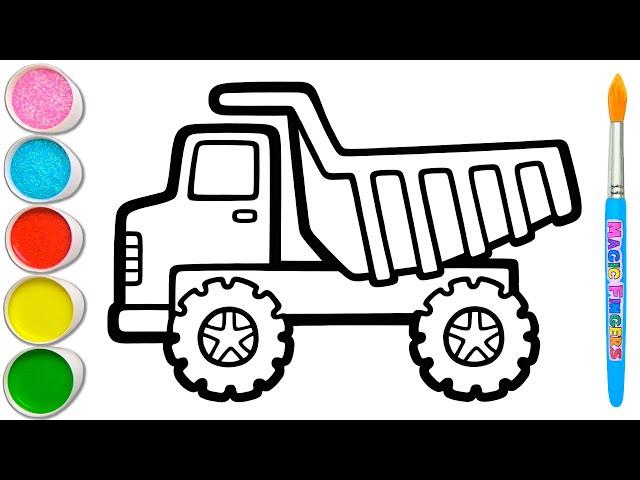 Let's Learn How to Draw a Dumper and Tow Truck  Simple Vehicle Drawing #367