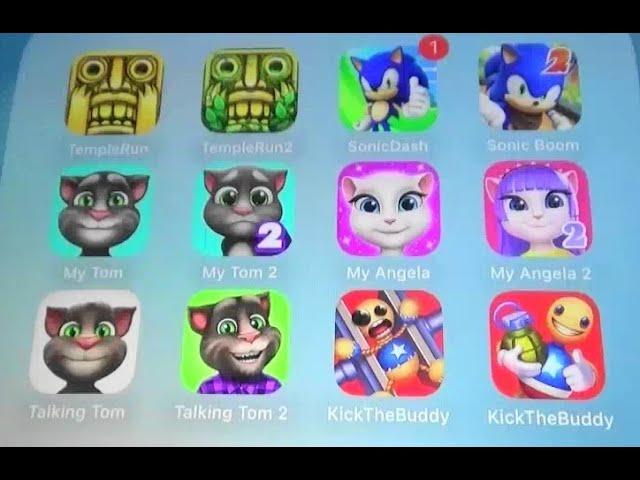 (Throwback) Temple Run 1,2, Sonic dash 1,2, My Tom 1,2, My Angela 1,2, Talking Tom 1,2, Buddy 1,2