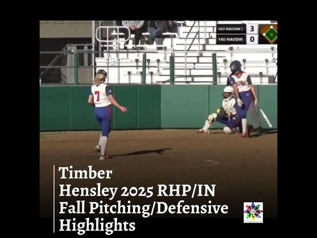 Timber Hensley 2025 RHP/IN Fall Pitching/Defensive Highlights