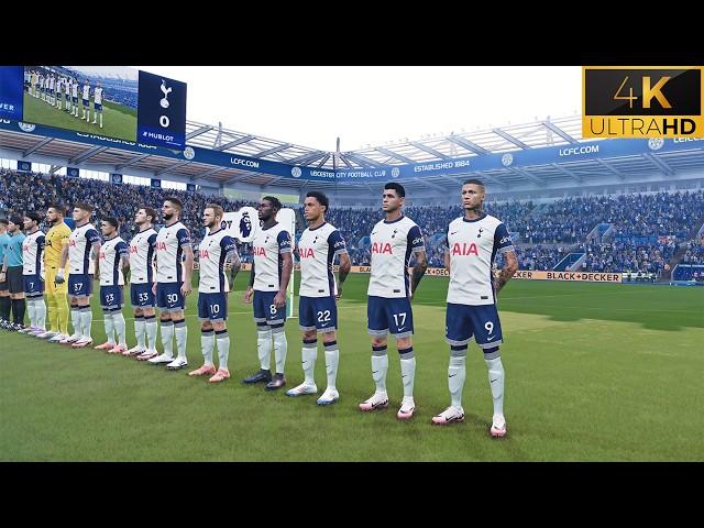 4K | PES 2024 Ultra Realism Graphics & Sound Mod | Leicester City vs Spurs | Premier League 24/25