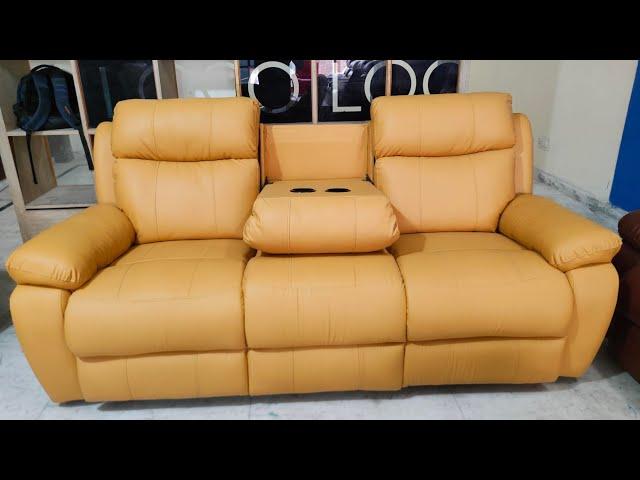 Most Comfortable 3 Seater Recliner Sofa in India | Best 3 Seater with Drop Down seat & Glass holder