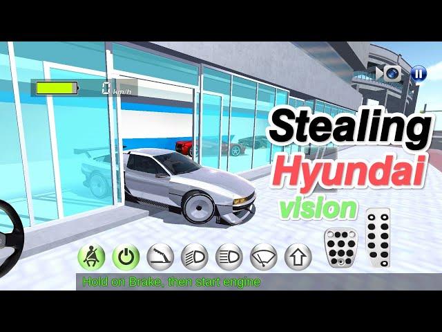 stealing Hyundai vision from showroom|3D driving class|Gameplay