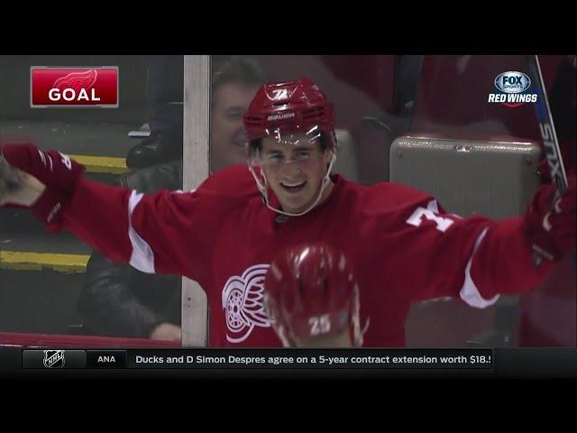 Dylan Larkin Highlights - Detroit Red Wings Debut (10/9/15)