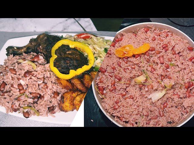 Let’s Cook the best Jamaican Style Rice & Peas. Along side Steamed cabbage & Fried sweet plantains.