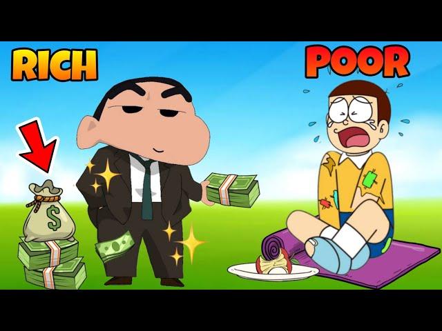 Shinchan And Nobita Live Poor To Rich Life  | Shinchan And Nobita Game | Funny Game