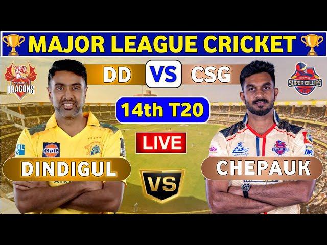 Dindigul Dragons vs Chepauk Super Gillies, 14th T20 | DD vs CSG 14th Match Live Score & Commentary