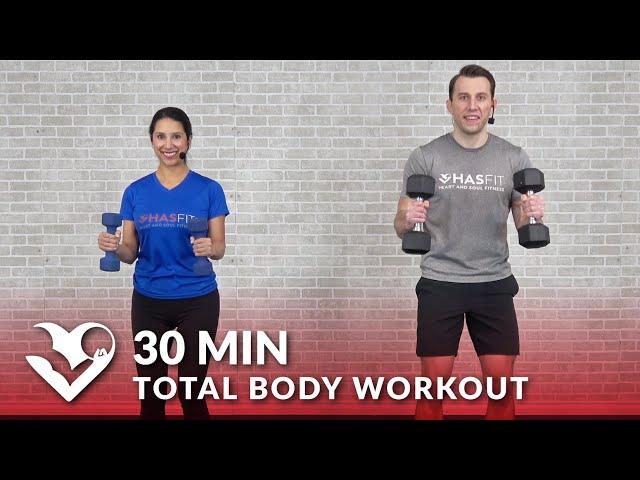 Total Body Workout with Dumbbells – 30 Minute Full Body Workouts with Weights Home Strength Training