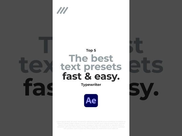 My Top 5 Favorite After Effects Text Animation Presets #tutorial