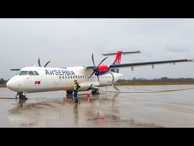 FULL FLIGHT AirSERBIA ATR72-600 Niš to Belgrade!