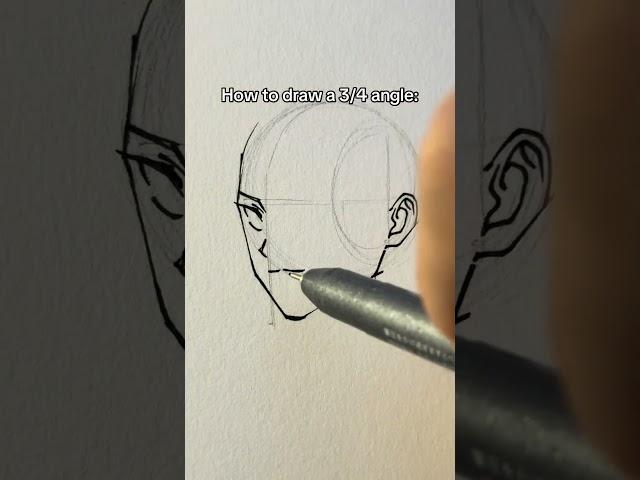 How to draw 3/4 angle || Jmarron