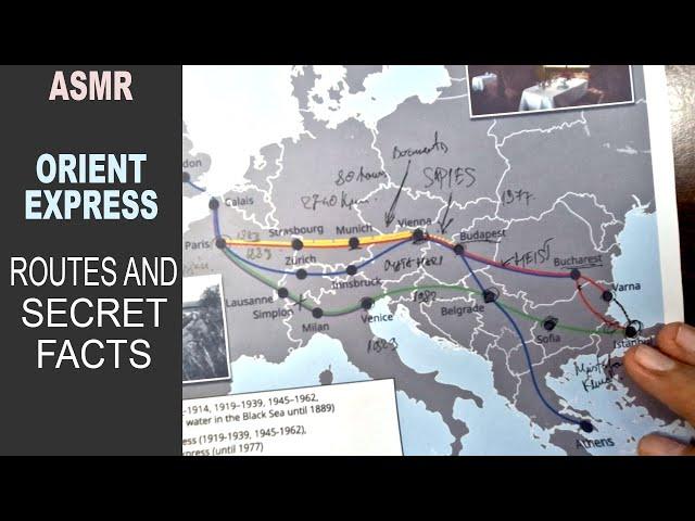 ASMR Map Routes and Secret Facts of ORIENT EXPRESS | Train of Luxury and Mystery [ASMR map tracing]