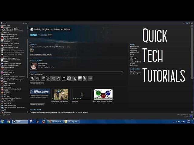 Quick Tech Tutorial- How to move Steam Games to a New Hard Drive