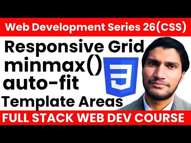 Mastering Responsive CSS Grid: Auto-Fit, MinMax, Template Areas | Web Dev Course By Mbs Coding # 26