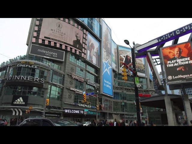 Downtown Toronto Yonge Street Dundas Square Walking