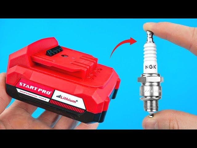 Put the spark plug in the battery and enjoy! This man is a genius!