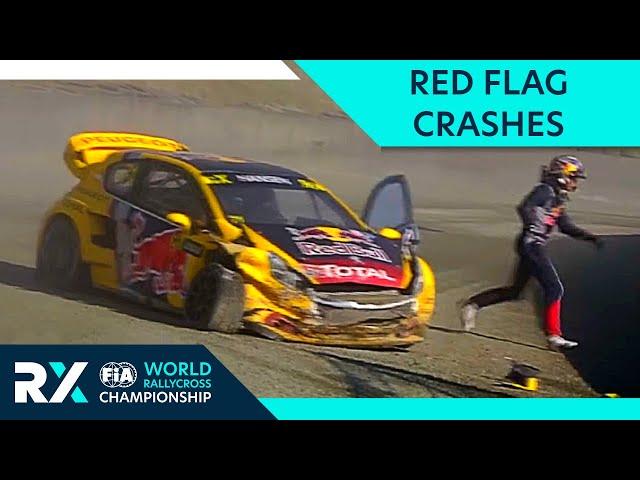 RED FLAG CRASHESWorld Rallycross crashes, pile ups and roll overs that stopped the race.