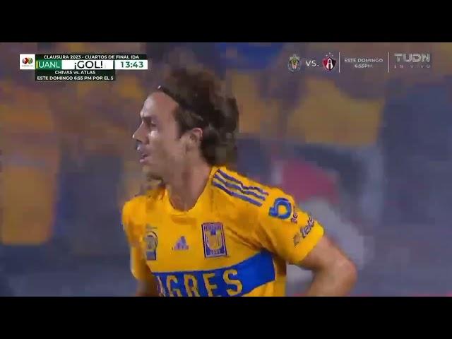 Gol de Sebastián Córdova | Tigres 1-1 Toluca | Liga BBVA MX - Clausura 2023 - Cuartos De Final IDA